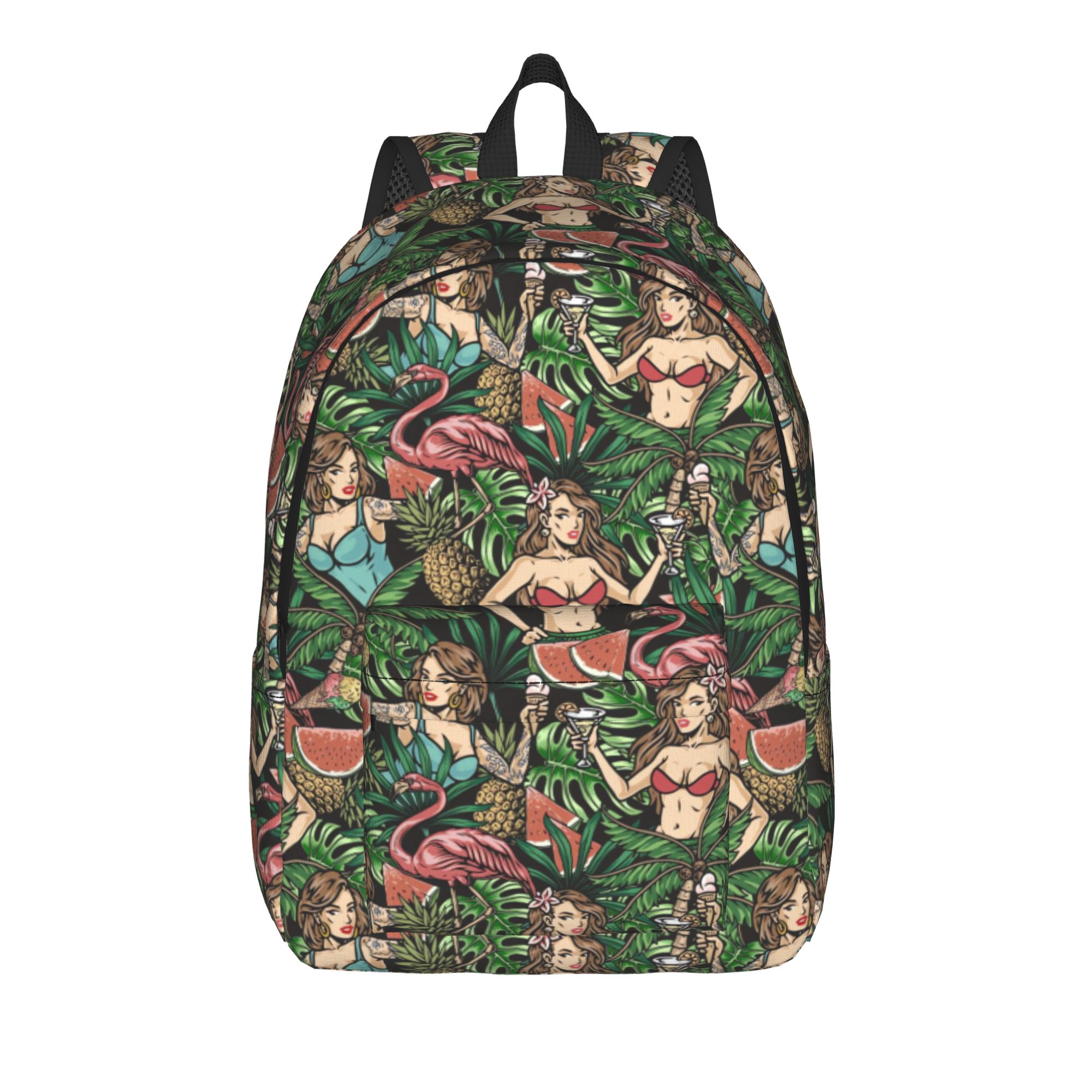 Interior Design Monochrome - Hawaiian Party Monochrome Rucksack im Rucksack-Stil