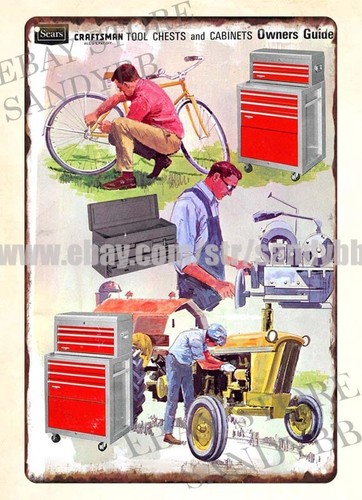 Interior Design Usa - Das Metallblechschild „Sears Craftsman Tool Chests
