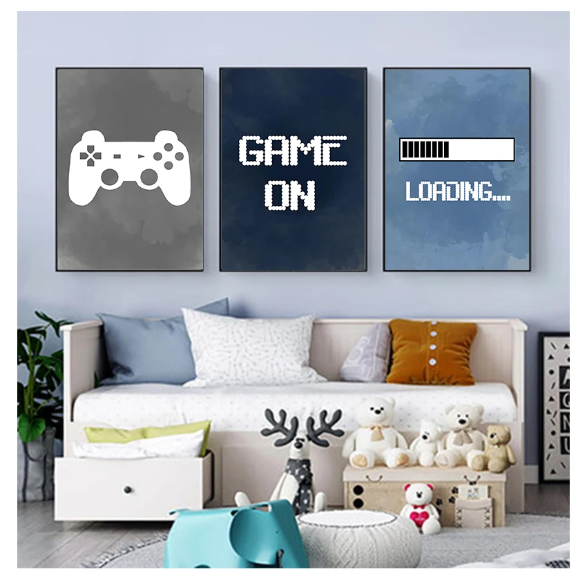 Interior Design Game - Wanddekoration für Jungenzimmer, Gaming-Party Poster Drucke,