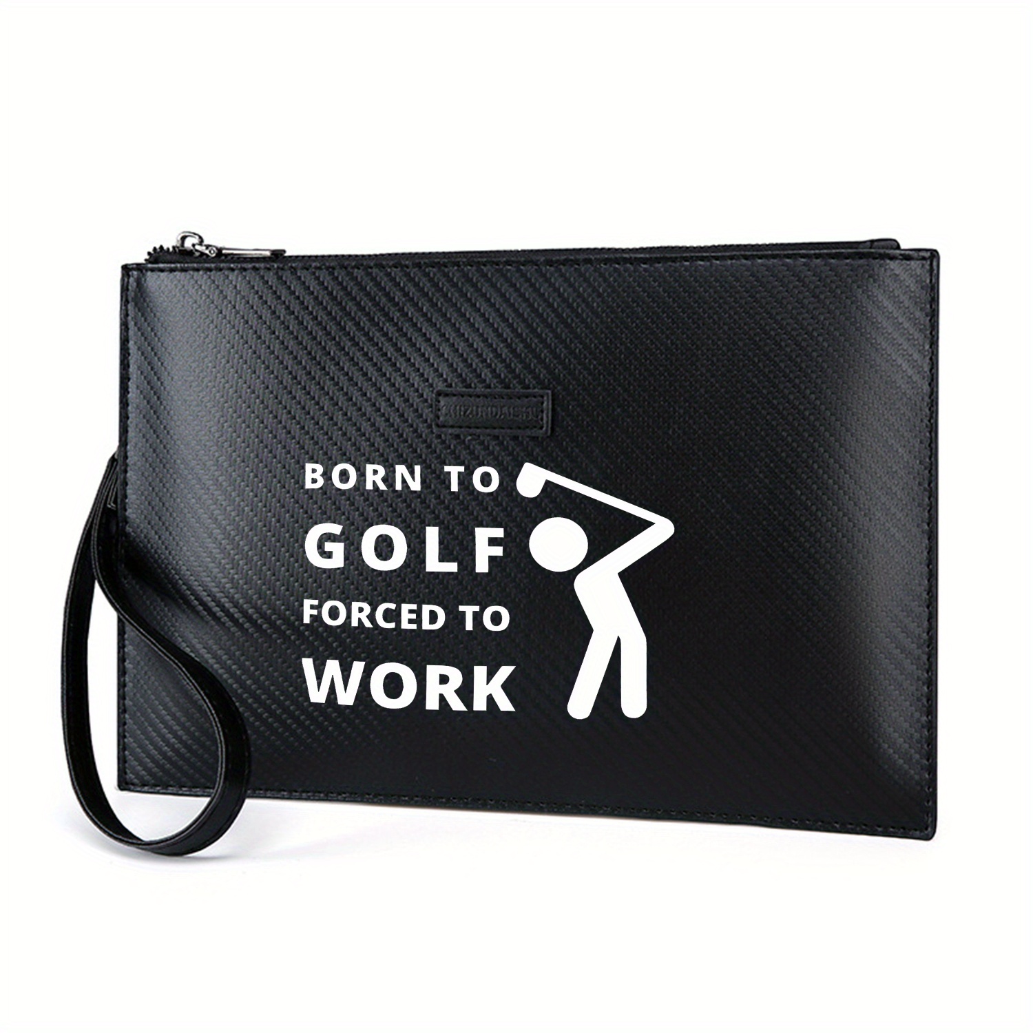 Interior Design Illustration - Golftext und Figurenillustrationsdesign, elegante bedruckte PU-Herrenhandtasche,