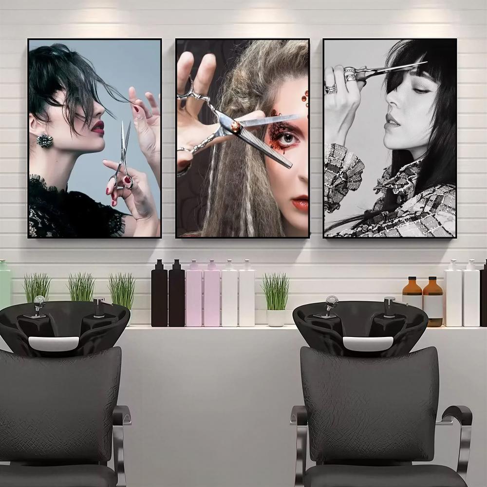 Interior Design Illustration - Modernes Friseursalon HD-Wandbild Poster Schönheitsdekoration Friseur-Illustration