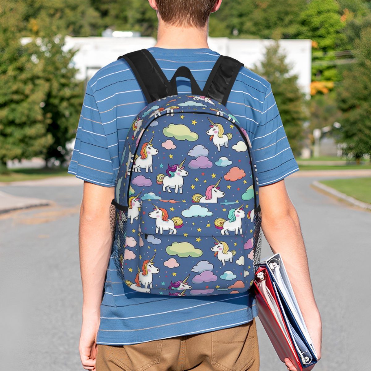 Interior Design Illustration - Einhorn-Cartoon-Design, niedliche Einhorn-Illustration, skurrile Kinderzimmerdekoration, Rucksack,