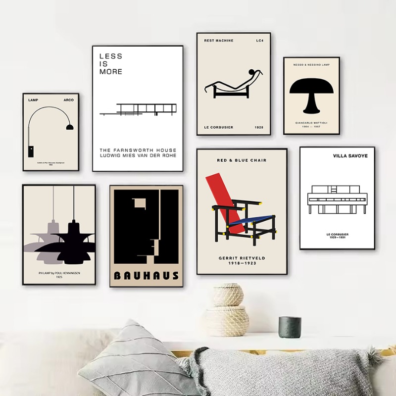 Interior Design Usa - Klassisches Farnsworth House Bauhaus-Design, abstrakte Architektur,
