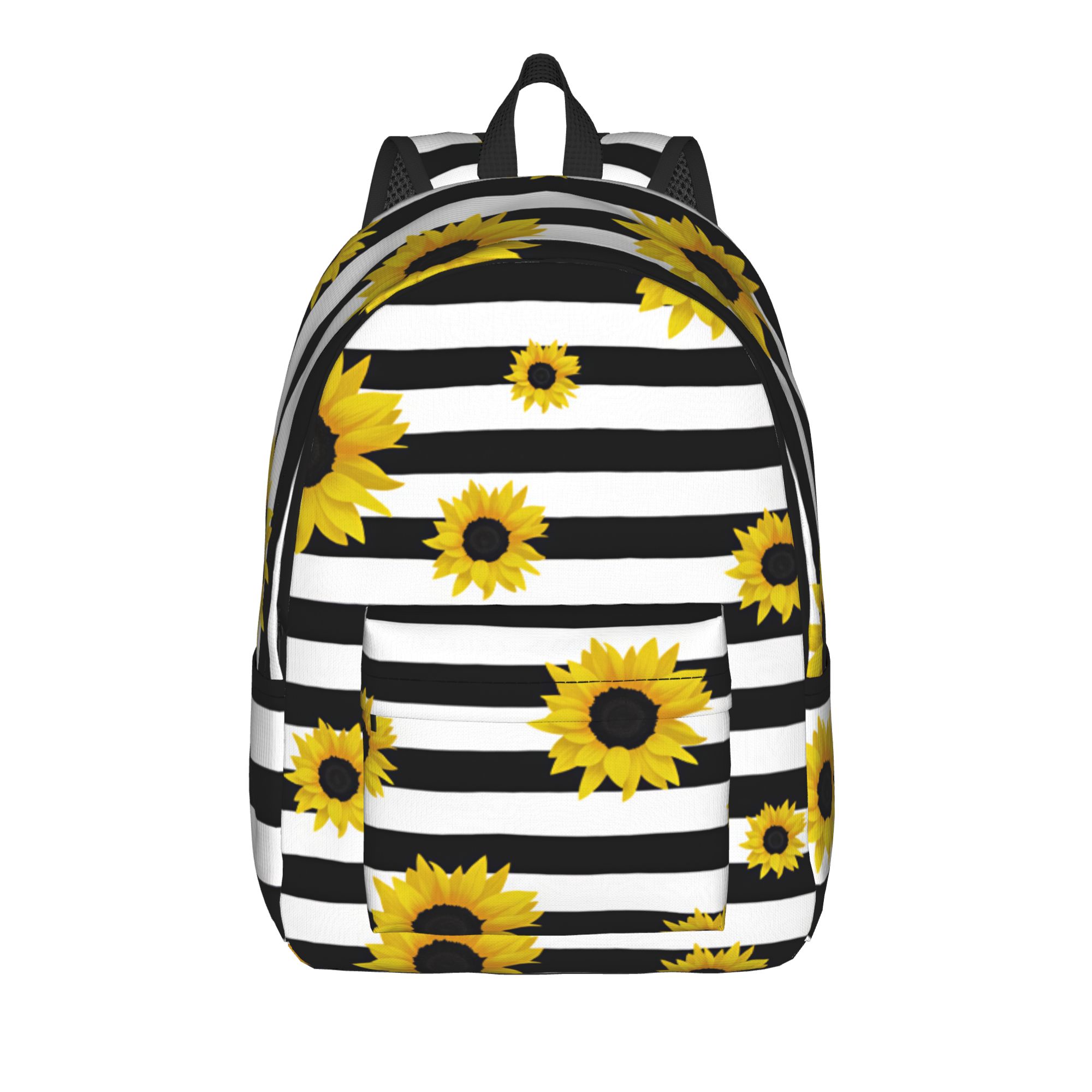 Interior Design Monochrome - Sonnenblumen-Monochrom-Streifen-Rucksack Outdoor-Stil Rucksäcke für Männer Neuartige