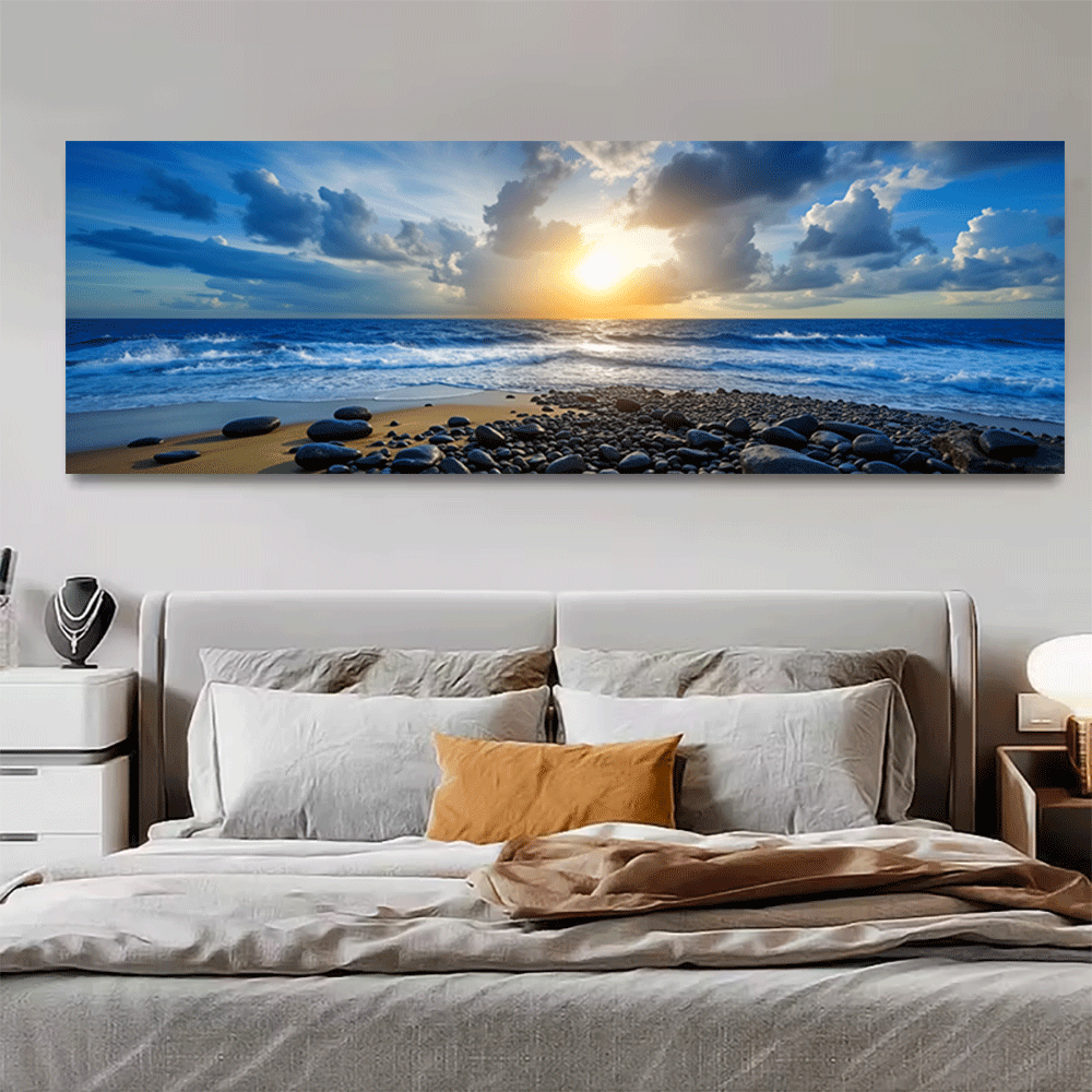 Interior Design Usa - 1 Stück Leinwand-Poster, ungerahmt, Ozean, Sonnenuntergang,