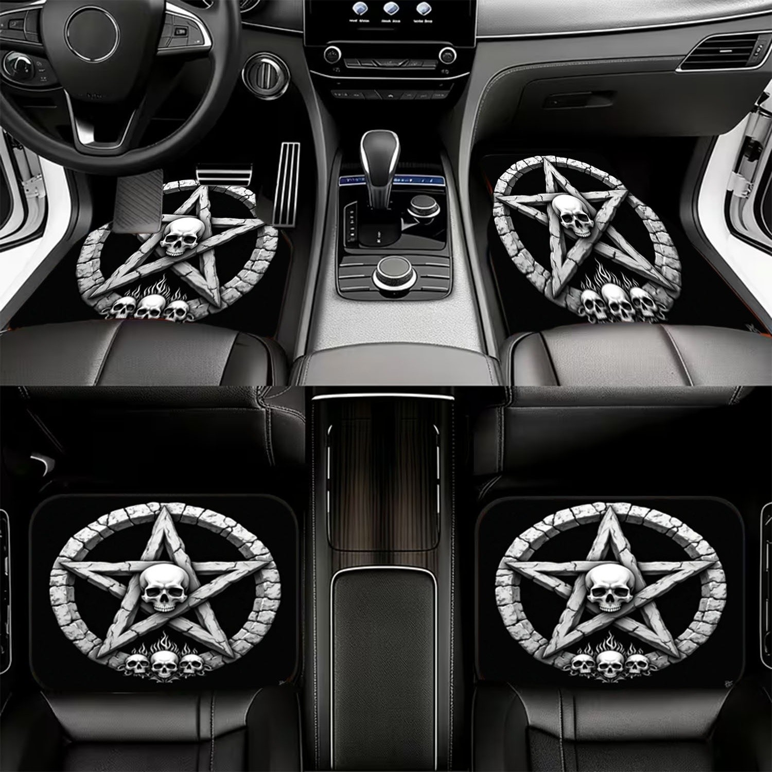 Auto-Fußmatten, 4 Stück, Toten – Interior Design Monochrome Bewertung und Preis
