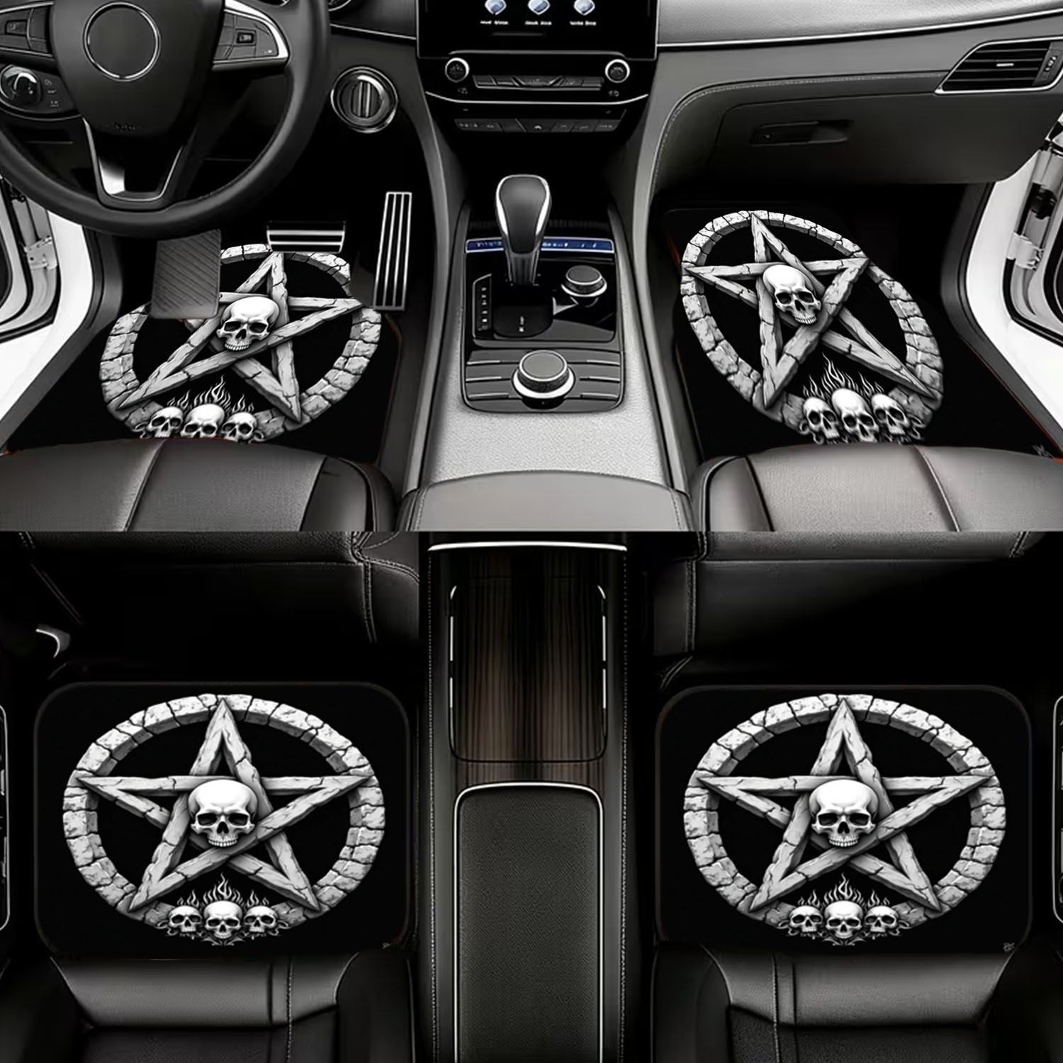 Auto-Fußmatten, 4 Stück, Toten – Interior Design Monochrome Bewertung und Preis